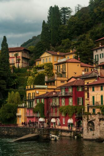 Varenna village on Lake Como viewed from the water