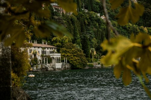 Villa Monastero in Varenna on Lake Como seen during a boat rental experience